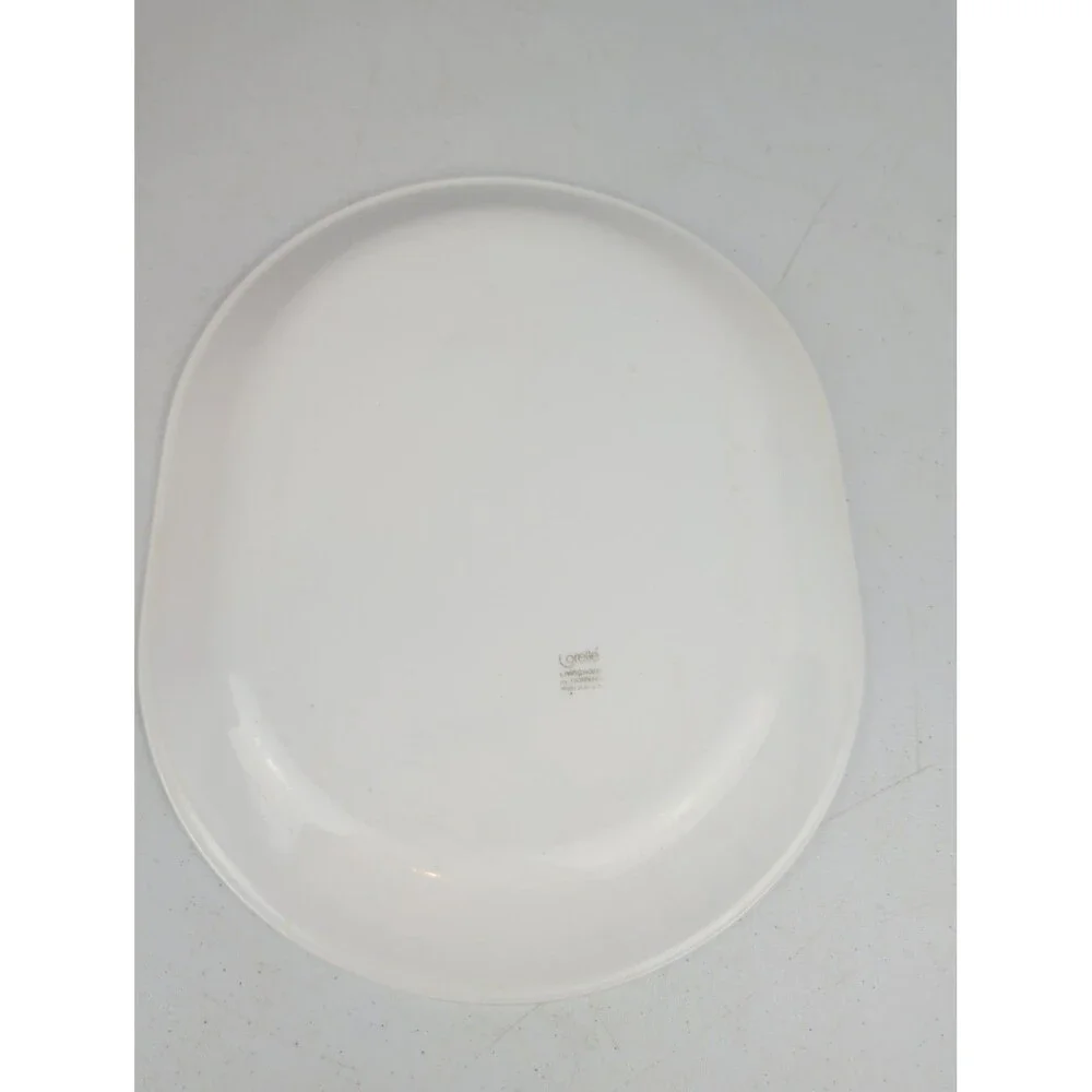 Vintage Corelle Snowflake Blue Oval Serving Plate Platter 12.25 X 10“